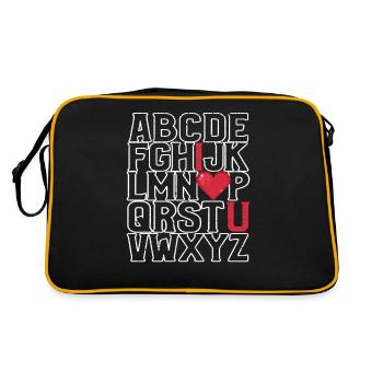 ABC craie Alphabet je t’aime professeur étudiant - Sac Retro - noir/or - Dos