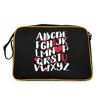 ABC craie Alphabet je t’aime professeur étudiant - Sac Retro - noir/or - Dos