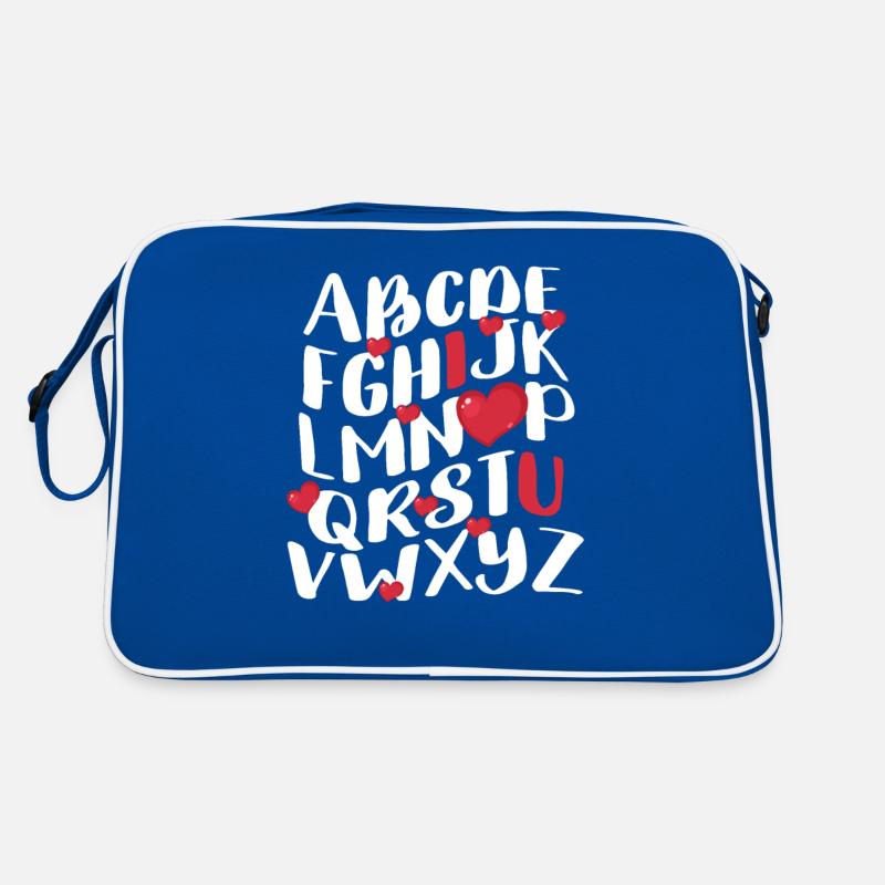 ABC Kreide Alphabet Ich liebe dich Lehrer Student Retro Tasche