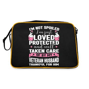 Je ne suis pas gâté, je suis juste aimé protégé par un vétéran - Sac Retro - noir/or - Dos