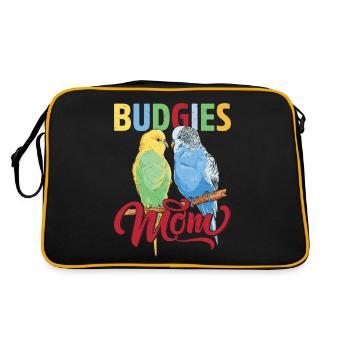 Budgie's Mom Parrot Owner Bird Avian - Retro Bag - black/gold - Back