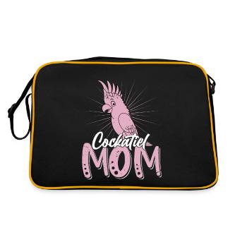 Cockatiel Mom Bird Avian Parrot Owner - Retro Bag - black/gold - Back