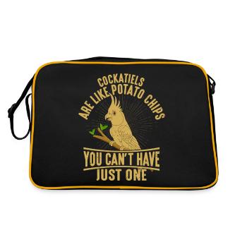 Cockatiels Are Like Potato Chips Parrot Owner Bird - Retro Bag - black/gold - Back