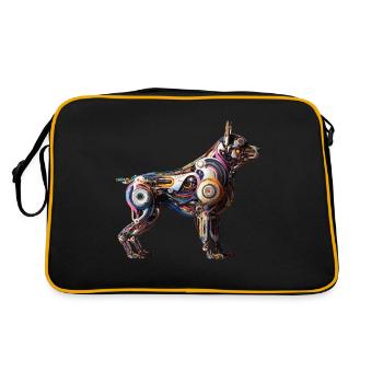 Chien Robot Abstrait Coloré - Sac Retro - noir/or - Dos