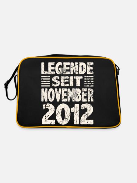 November 2012 Legende seit 11 Jahren Mann Frau - Retro Tasche - Schwarz/Gold