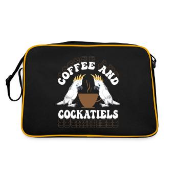 Coffee & Cockatiels Bird Avian Parrot Owner - Retro Bag - black/gold - Back