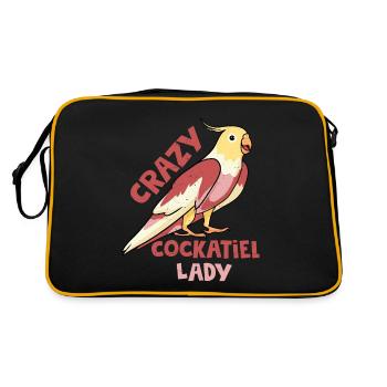 Crazy Cockatiel Lady Bird Avian Parrot Owner - Retro Bag - black/gold - Back