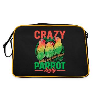 Crazy Parrot Lady Parrot Owner Bird Avian - Retro Bag - black/gold - Back