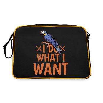 I Do What I Want Bird Avian Parrot Owner - Retro Bag - black/gold - Back