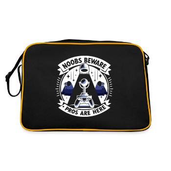 Noobs aufgepasst, Profis sind da - Retro Tasche - Schwarz/Gold - Hinten