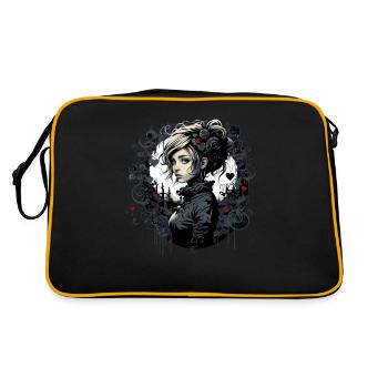 Pretty gothic emo girl - Retro Bag - black/gold - Back