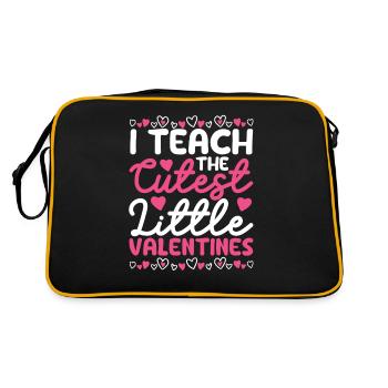 Ich unterrichte den süßesten kleinen Valentinstag - Retro Tasche - Schwarz/Gold - Hinten