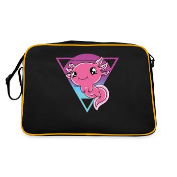 Süßes Axolotl Lustiges Axolotl - Retro Tasche - Schwarz/Gold - Hinten