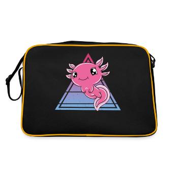 Süßes Axolotl Lustiges Axolotl - Retro Tasche - Schwarz/Gold - Hinten