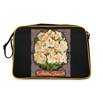 Azalea Indica vintage botanique rayé azalée - Sac Retro - noir/or - Dos