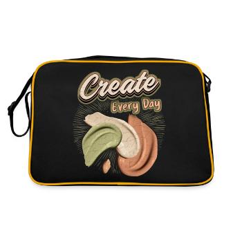 Artist, Artistic, Painter Funny Saying - Retro Bag - black/gold - Back