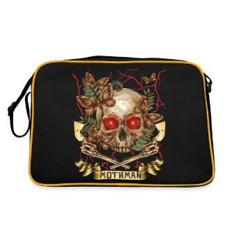 Mothman, Mothman, Crâne, Pistolets Crâne - Sac Retro - noir/or - Dos