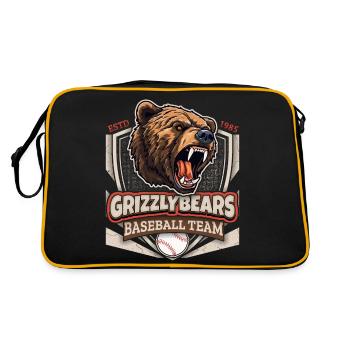 Baseball, Équipe des Grizzlys, Logo Grizzlybären - Sac Retro - noir/or - Dos