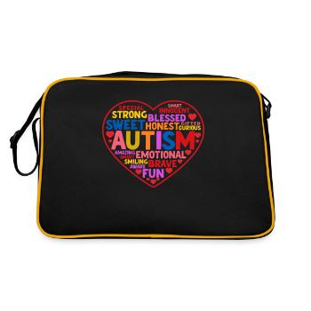 Cœur différent de sensibilisation à l’autisme - Sac Retro - noir/or - Dos