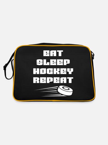 Joueur de hockey sur glace Fan de hockey Équipe de hockey sur glace Hockey sur glace - Sac Retro - noir/or - Dos