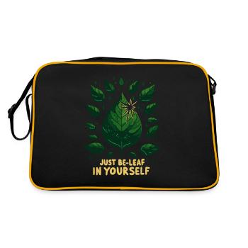 Just Be-Leaf in Yourself - Retro Bag - black/gold - Back