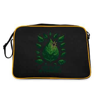 Just Be-Leaf in Yourself - Retro Bag - black/gold - Back