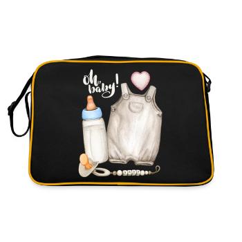 Barboteuses, biberon pour bébé, dire - Sac Retro - noir/or - Dos