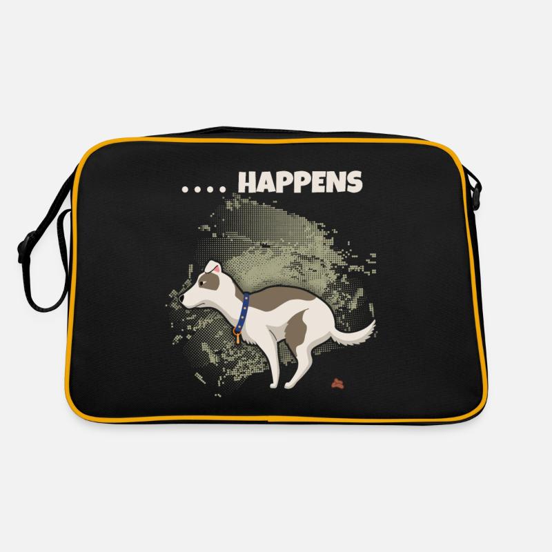 Merde arrive en disant, chien drôle dans un style comique Sac Retro