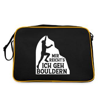 Mir Reicht's Ich Geh Bouldern Boulder Klettern - Retro Tasche - Schwarz/Gold - Hinten