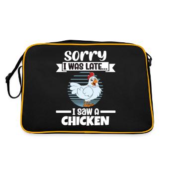 Funny Chicken Saying Chicken - Retro Bag - black/gold - Back