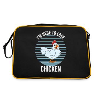 Funny Chicken Saying Chicken - Retro Bag - black/gold - Back
