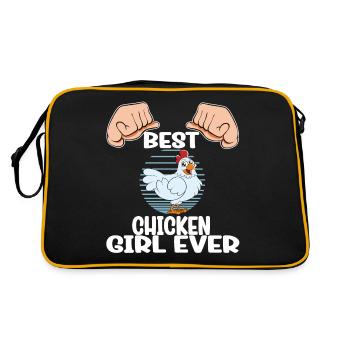 Funny Chicken Saying Chicken - Retro Bag - black/gold - Back