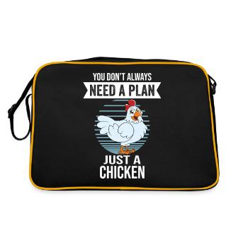 Funny Chicken Saying Chicken - Retro Bag - black/gold - Back
