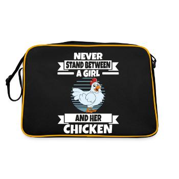 Funny Chicken Saying Chicken - Retro Bag - black/gold - Back
