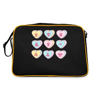 Happy Valentines Day Candy Conversation Hearts - Retro Bag - black/gold - Back