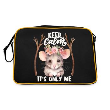 Funny saying with cute mouse, mouse - Retro Bag - black/gold - Back