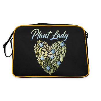 Coeur floral pour les Fans de plantes, Dame de plante - Sac Retro - noir/or - Dos