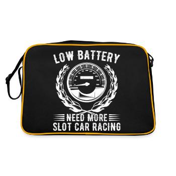 Low Battery Need More Slot Car Racing - Retro Tasche - Schwarz/Gold - Hinten