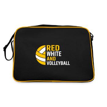 Rouge Blanc et Volley-ball - Sac Retro - noir/or - Dos