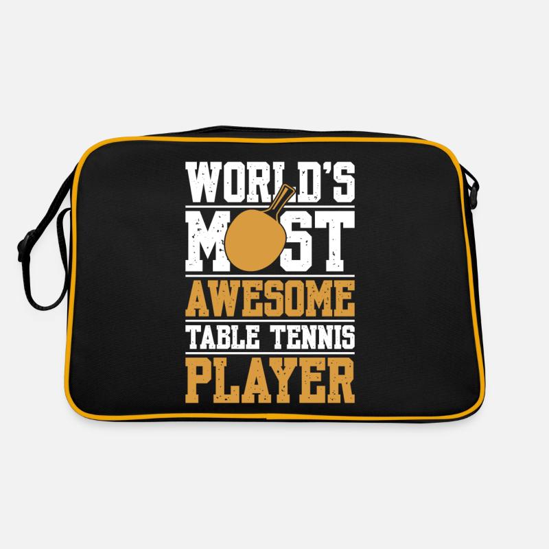 Table Tennis Saying Table Tennis Racket Retro Bag