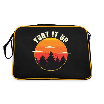 Yurt It Up Camping Berge Rundes Zelt Abenteuer - Retro Tasche - Schwarz/Gold - Hinten
