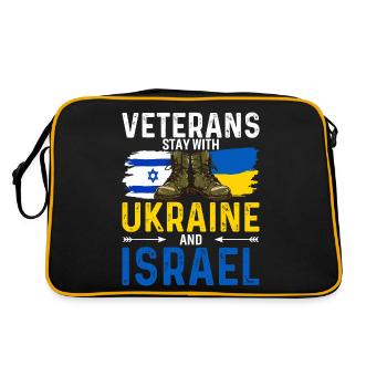 Veterans support Ukraine and Israel - Retro Bag - black/gold - Back