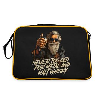 Never too old for Metal and Malt whisky Rocker - Retro Bag - black/gold - Back