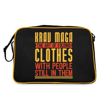 Israël artiste martial cadeau drôle Krav Maga - Sac Retro - noir/or - Dos