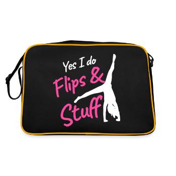 Yes I do flips & stuff - Retro Bag - black/gold - Back