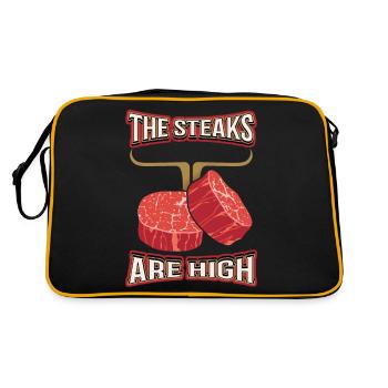 steak, viande, dicton drôle, jeu de mots, jeu de mots - Sac Retro - noir/or - Dos