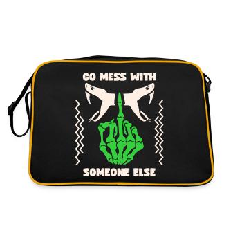 Vilain Dicton, Anti-Intimidation, Doigt d’honneur - Sac Retro - noir/or - Dos