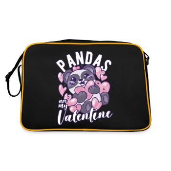 Pandas Are My Valentine Funny Panda Love - Retro Bag - black/gold - Back