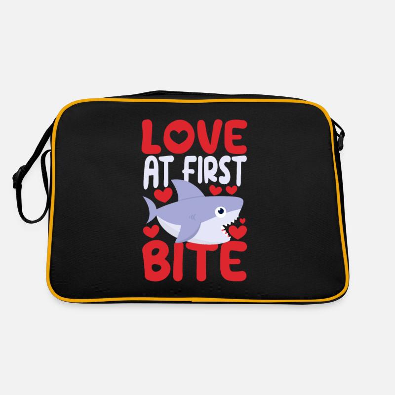 Liebe auf den ersten Biss Haie Lustiger Valentin Retro Tasche