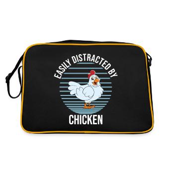 Funny Chicken Saying Chicken - Retro Bag - black/gold - Back